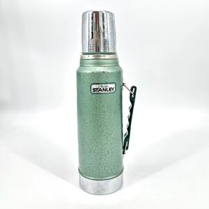 VTG 1988 Stanley Aladdin Thermos Green Hammertone A-944DH Quart Vacuum Bottle